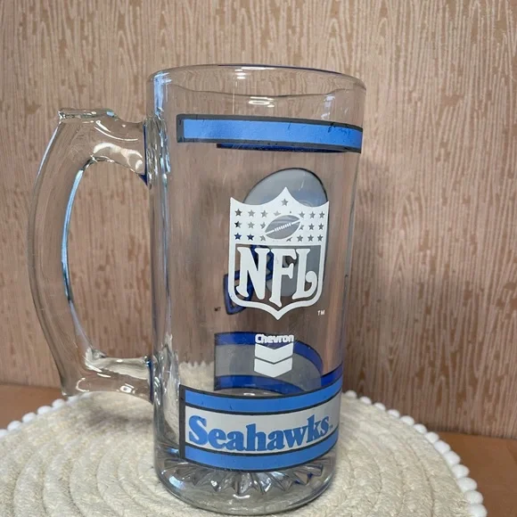 Vintage NFL Seattle Seahawks Glass Tankard Mug from Chevron - Picture 4 of 4
